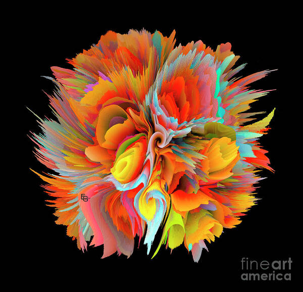 Flower Art Print featuring the mixed media Fantasy 01.03.2023 by Elena Gantchikova
