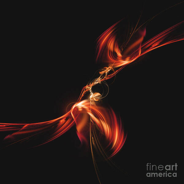Fractals Art Print featuring the digital art Fire Ballet by Elisabeth Lucas