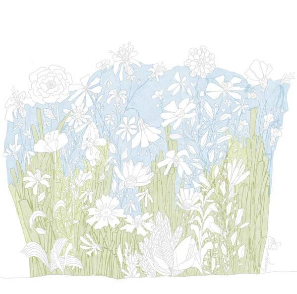 Flower Garden Illustration Art Print featuring the digital art Flower Garden Illustration by Patricia Awapara