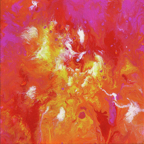 Fluid Art Print featuring the painting Fluid Abstract 20 by Maria Meester