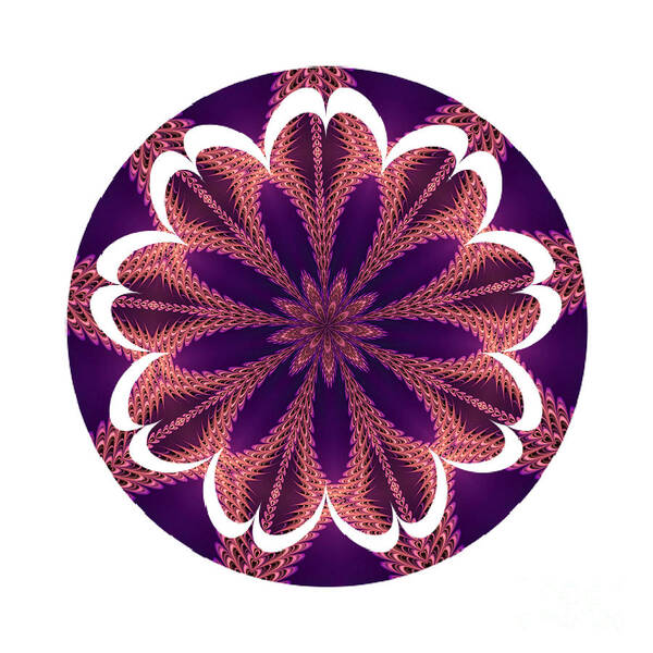 Fractal Flowers Mandala Series 3 Art Print featuring the digital art Fractal Flowers Mandala Series 3 by Rose Santuci-Sofranko