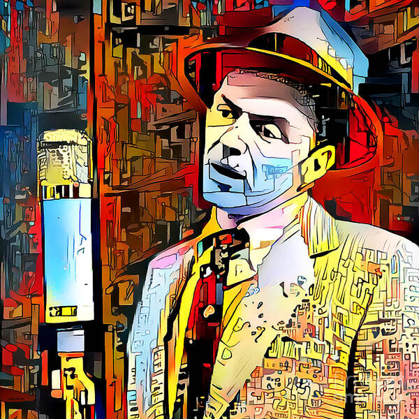 Wingsdomain Art Print featuring the photograph Frank Sinatra If You Can Make It Here You Can Make It Anywhere in Contemporary Abstract 20201010 sq by Wingsdomain Art and Photography