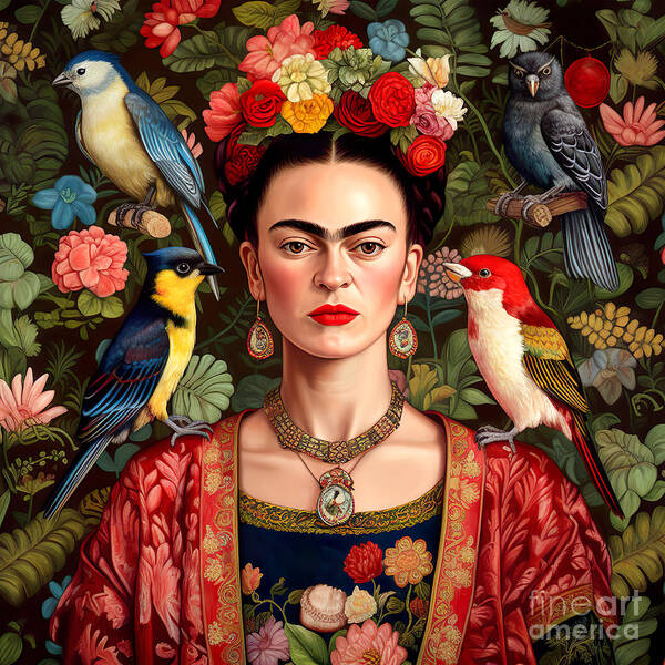 Frida Kahlo Art Print featuring the painting Frida Kahlo Painting 6 by Mark Ashkenazi