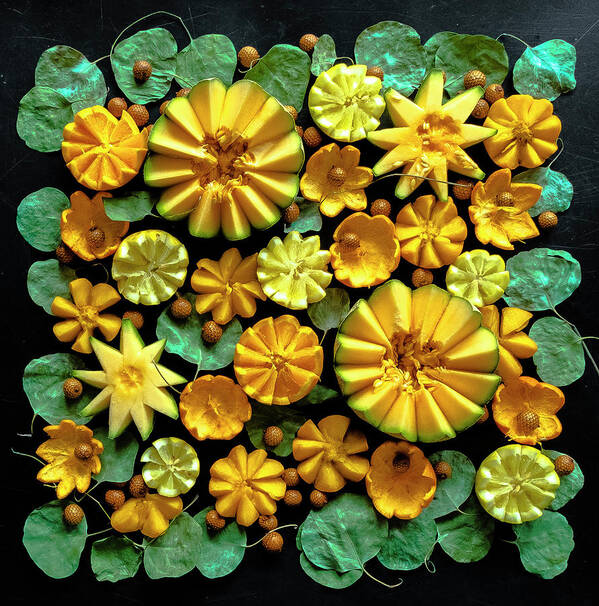 Fruity Flowers Arrangement Art Print featuring the photograph Fruity Flowers Arrangement by Sarah Phillips