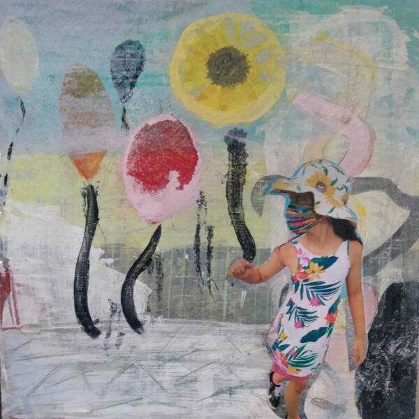 Balloons Art Print featuring the mixed media Fun with Balloons by Suzanne Berthier