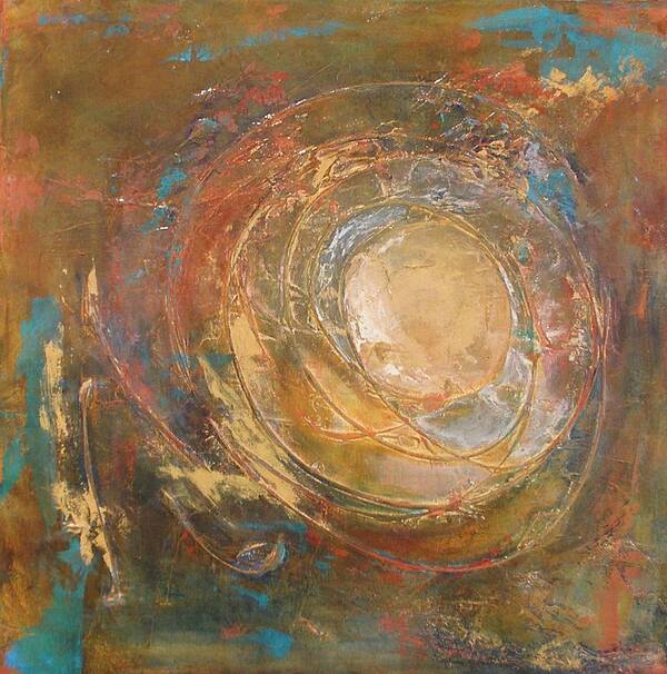 Abstract Spiral Art Print featuring the painting Galaxy by Valerie Greene