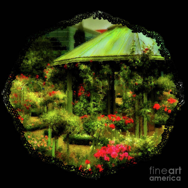 Hamburg Art Print featuring the photograph Gazebo and Roses by Yvonne Johnstone