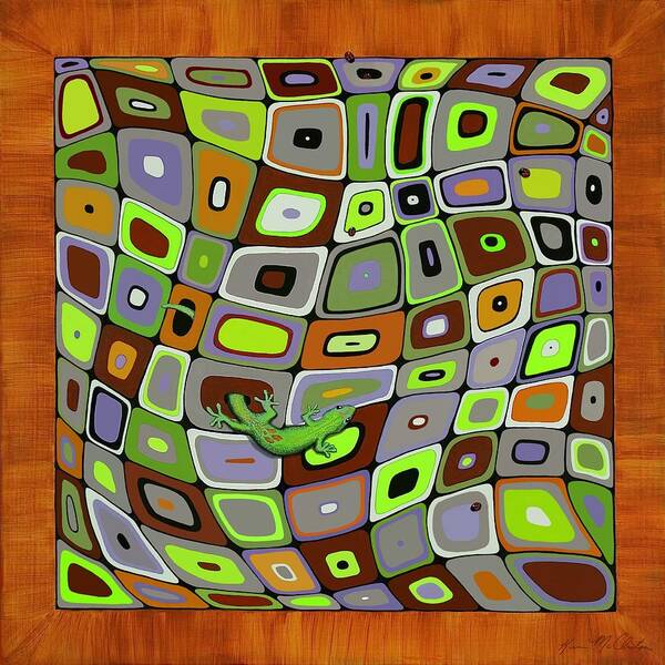 Kim Mcclinton Art Print featuring the painting Gecko Limbo by Kim McClinton