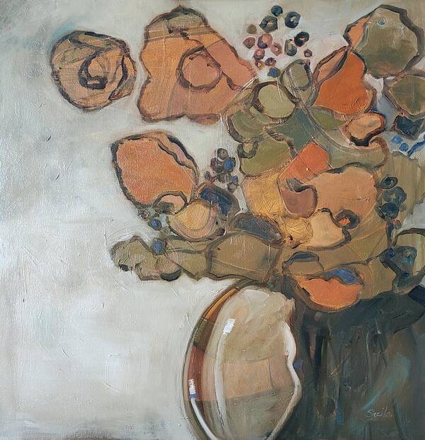 Still Life Art Print featuring the painting Gold Bouquet by Sheila Romard