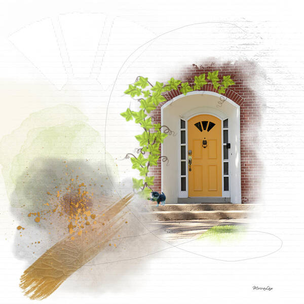 Yellow Art Print featuring the mixed media Good Door Sunshine by Moira Law