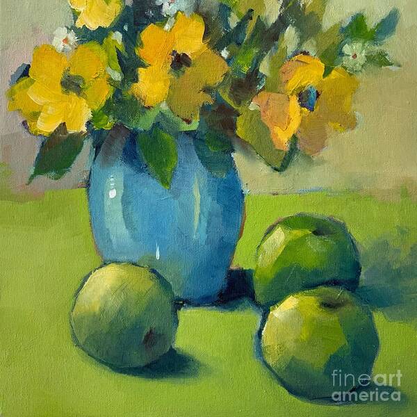 Apples Art Print featuring the painting Green Apples by Michelle Abrams