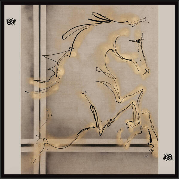 Horse Art Print featuring the digital art Arabian Horse Greeting by Donna Bernstein