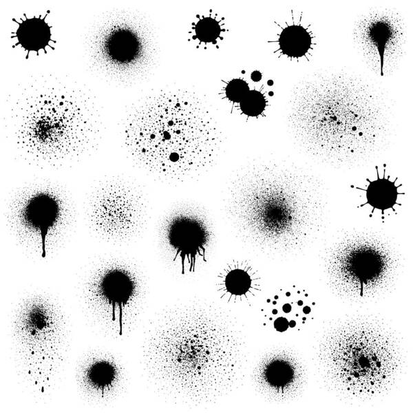 Particle Art Print featuring the drawing Grunge ink blots by Ani_Ka