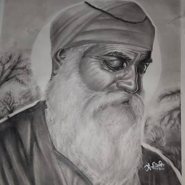 How to draw Shri Guru Nanak Dev Ji Drawing step by step ੴ | Colour Pencil  drawing | - YouTube