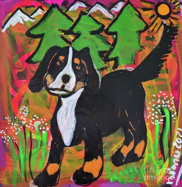 Dog Art Print featuring the painting Guter Barry - Good Barry by Mimulux Patricia No