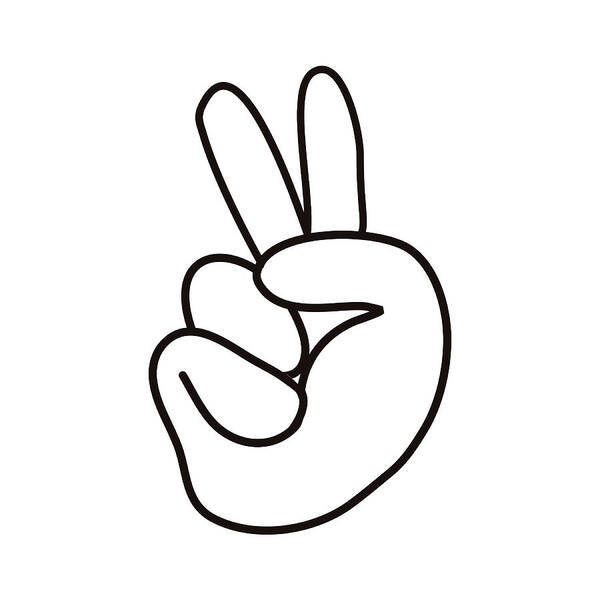 Peace Sign Art Print featuring the digital art Hand Peace Sign by Bob Pardue