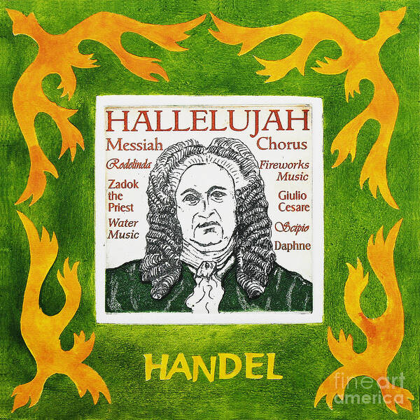 Handel Art Print featuring the digital art Handel portrait by Paul Helm