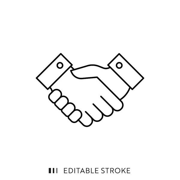 Working Art Print featuring the drawing Handshake Icon with Editable Stroke and Pixel Perfect. by Esra Sen Kula