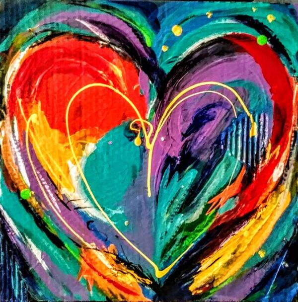 Heart Art Print featuring the painting Heart 1 by Kiki Curtis