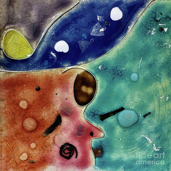 Abstract Art Print featuring the glass art Her Cosmic Dream by Bentley Davis