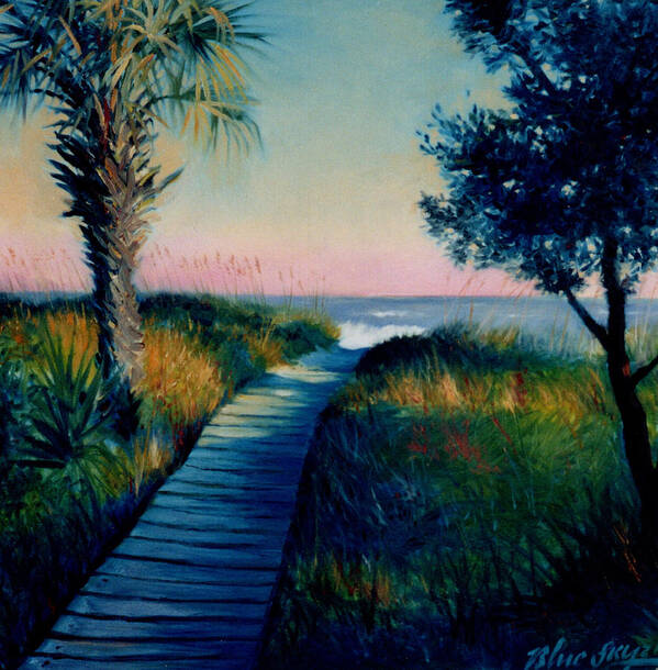Hilton Head Art Print featuring the painting Hilton Head Beach Path by Blue Sky