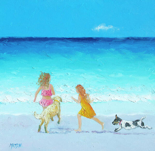 Beach Art Print featuring the painting Holiday Fun by Jan Matson