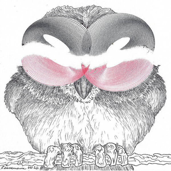 Owl Art Print featuring the mixed media Hoot Owl by Teresamarie Yawn