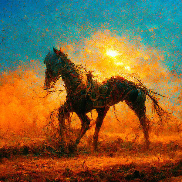 Horse Art Print featuring the digital art Horses #1 by Craig Boehman