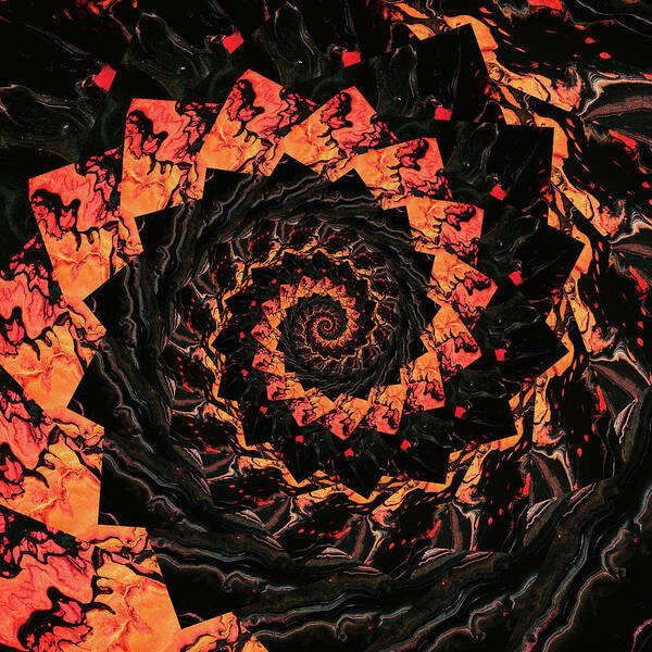 Endless Art Print featuring the digital art Infinity Tunnel Spiral Lava 4 by Pelo Blanco Photo