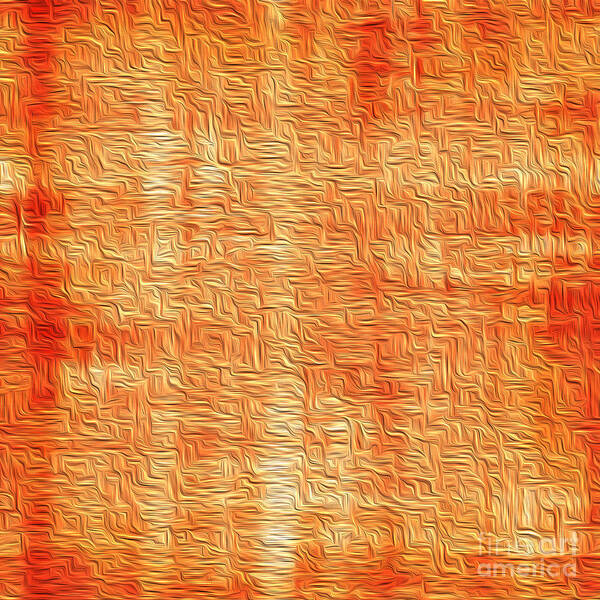Orange Art Print featuring the mixed media Intertwined in Orange by Toni Somes