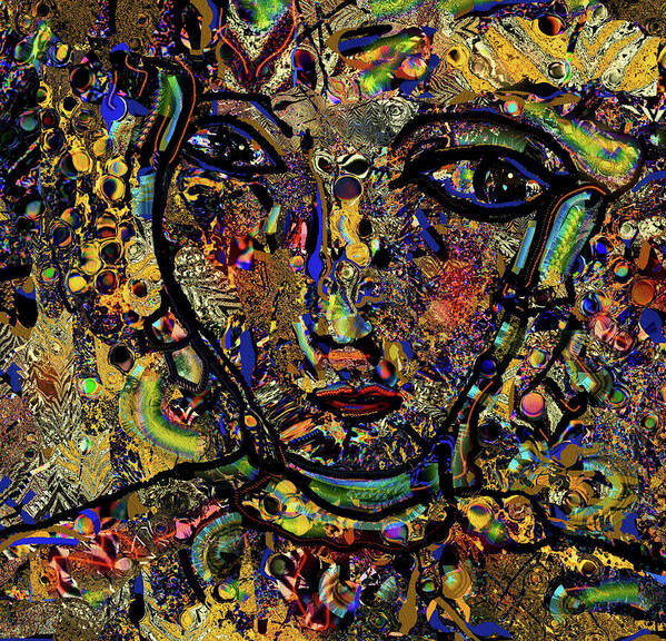 Expressionism Art Print featuring the painting Jewel The Beaded Beauty by Natalie Holland