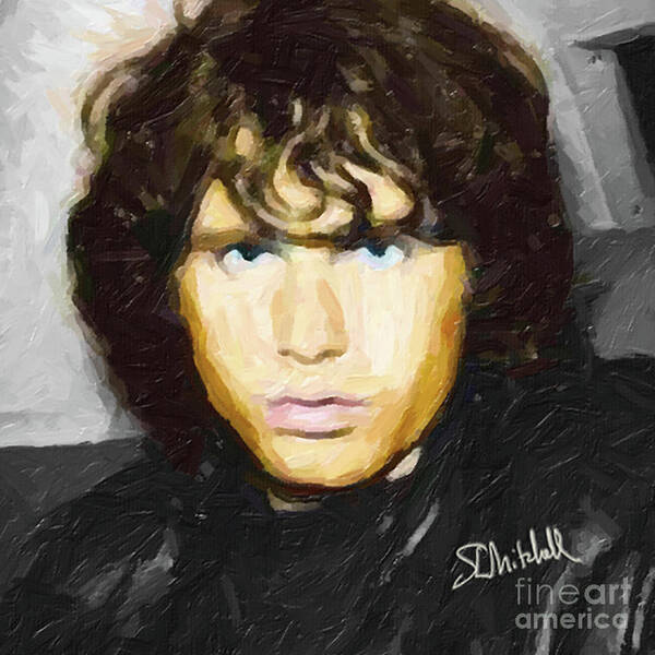 Door Art Print featuring the painting Jim Morrison by Steve Mitchell