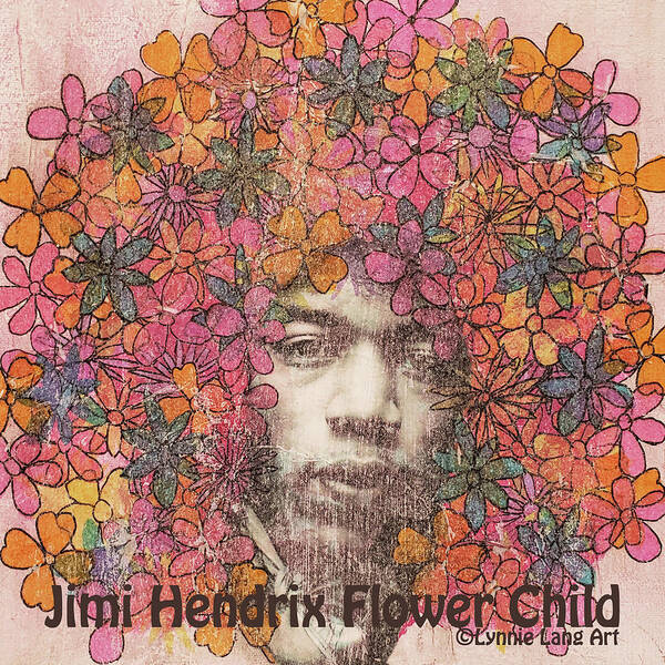 Jimi Art Print featuring the painting Jimi Hendrix by Lynnie Lang