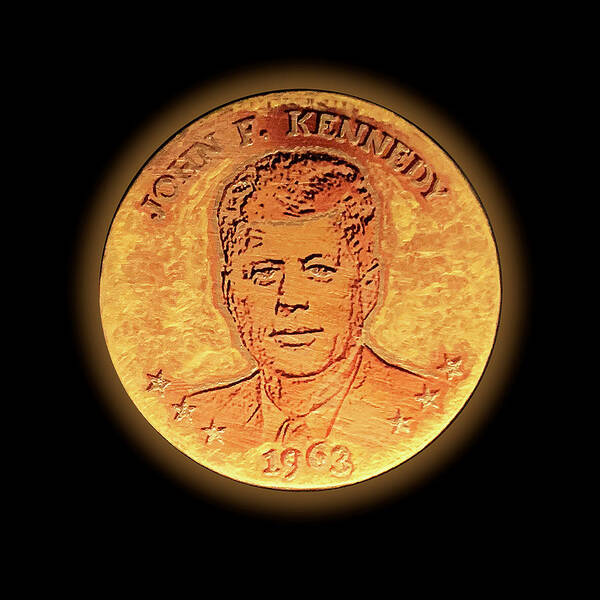 Wunderle Art Print featuring the mixed media John F. Kennedy 1963 GOLD L by Wunderle