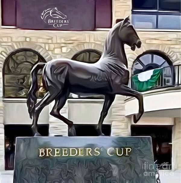 Keeneland Art Print featuring the digital art Keeneland Breeders Cup Statue 2 by CAC Graphics