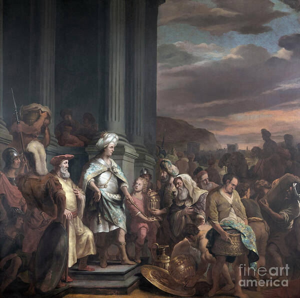 1660 Art Print featuring the painting King Cyrus by Ferdinand Bol