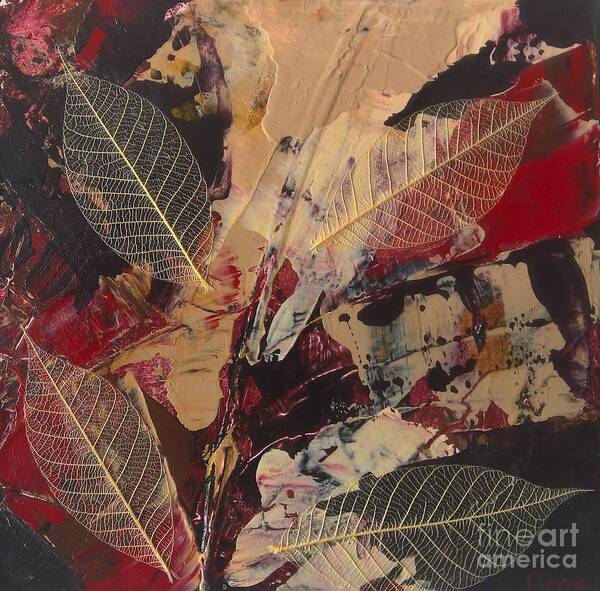 Original Art Print featuring the painting Leaves Abstract by Lisa Dionne