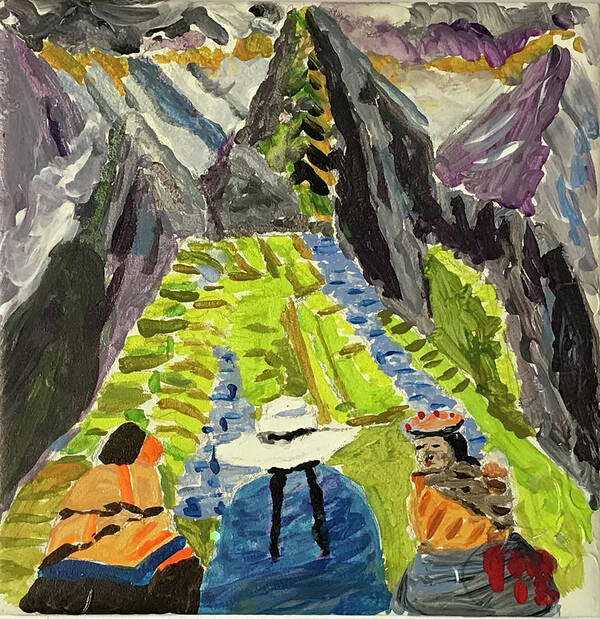  Art Print featuring the painting Machu Pichu journey by John Macarthur