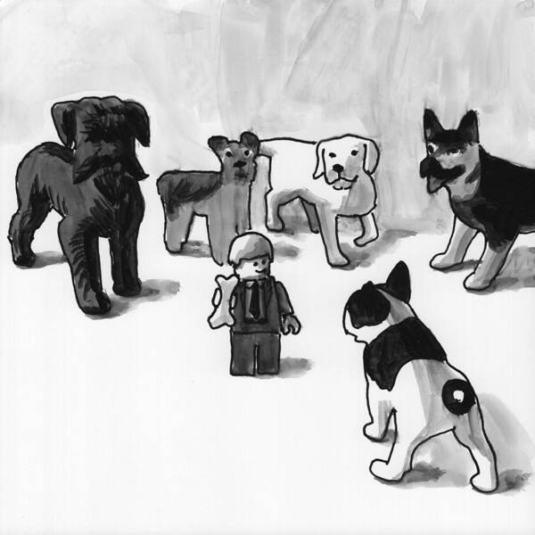 India Ink Art Print featuring the painting Man's best friend by Tim Murphy