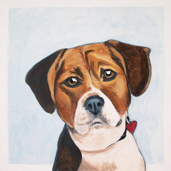 Beagle Art Print featuring the painting Max by Pamela Schwartz