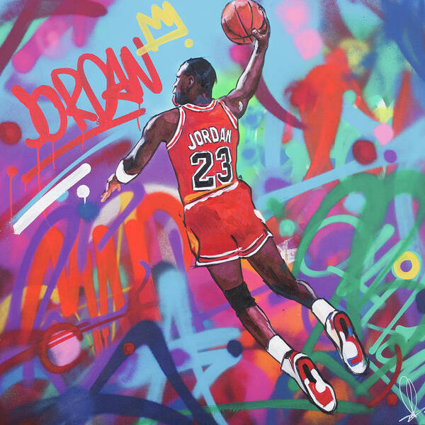 Michael Jordan Art Print featuring the painting Michael Jordan II by Richard Day
