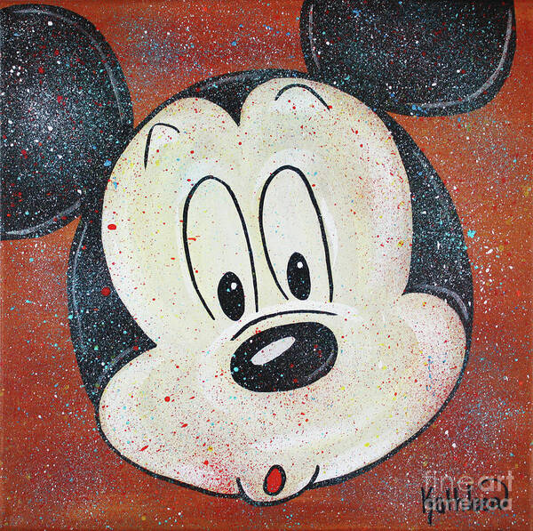 Mickey Mouse Art Print featuring the painting Mickey Mouse Hoo by Kathleen Artist PRO