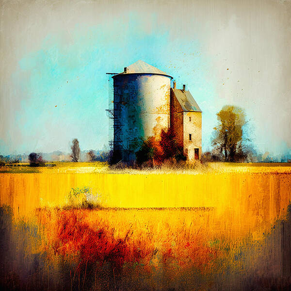 Abstract Art Print featuring the digital art Middleton Silo by Craig Boehman