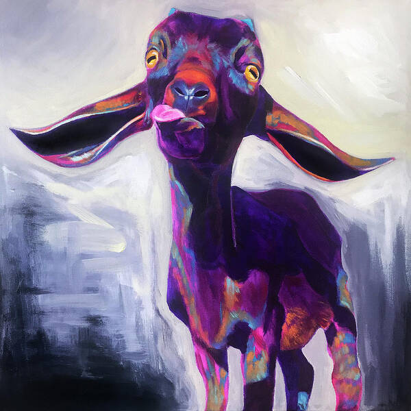 Goat Art Print featuring the painting Millie by DawgPainter