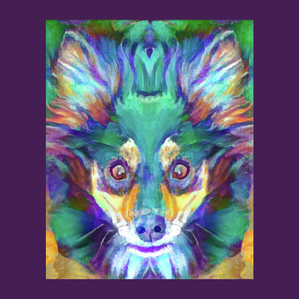 Chihuahua Painting Art Print featuring the digital art Milo V3 Square by Artistic Mystic