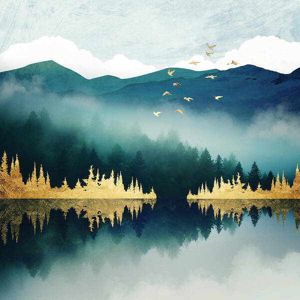 Mist Art Print featuring the digital art Mist Reflection by Spacefrog Designs