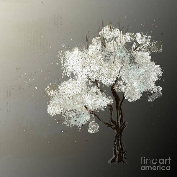 Moonlight Art Print featuring the digital art Moonlit Tree by Lois Bryan