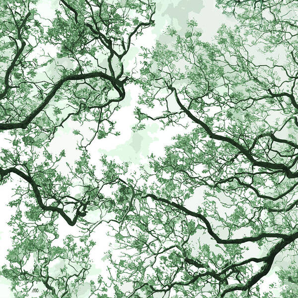 Abstract Nature Art Print featuring the digital art Moss agate by Moira Risen