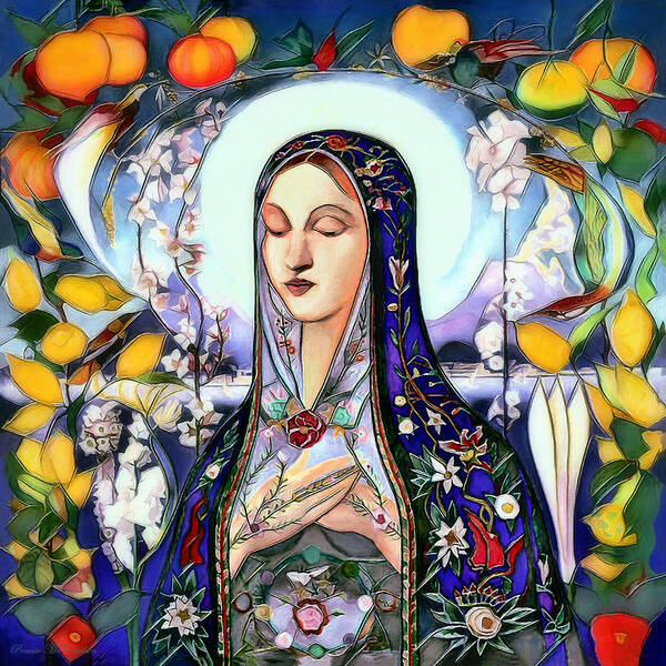The Virgin Mary Art Print featuring the digital art Mother Mary by Pennie McCracken