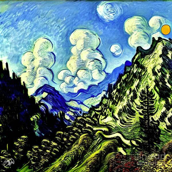 Craig Art Print featuring the digital art Mountains by old Masters by Craig Walters